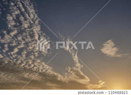 Beautiful sunset sky in late autumn 110488821