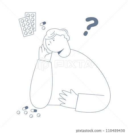 Senior women who are unable to manage their medication 110489430
