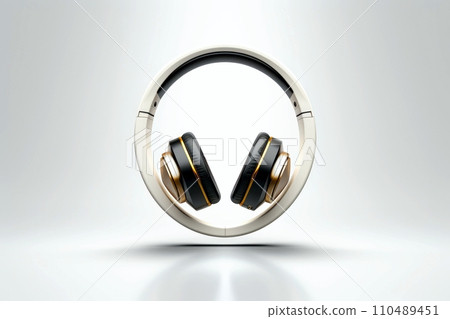 Abstract 3d minimal headphones, music concept, Generative AI 110489451