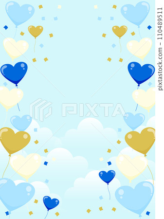 Heart, balloon, cloud, White Day, Father's Day, illustration, background, cloud, vertical Heart, balloon, cloud, White Day, Father's Day, illustration, background, cloud, vertical 110489511