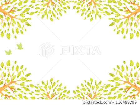 hand drawn wooden frame illustration 110489799