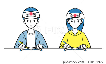 Male and female examinees studying seriously with the aim of passing (simple) Male and female examinees studying seriously with the aim of passing (simple) 110489977