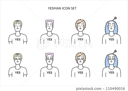 Yesman male icon set 110490016