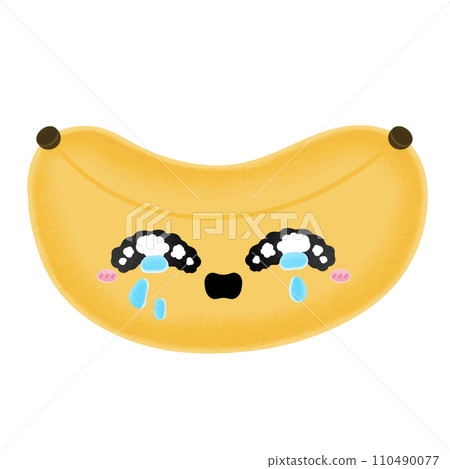 Cute Banana Emoji Mascot Character Kawaii Cartoon illustration Banana Emotional Crying Face Very Sad Face Banana Emoji Kawaii Banana Banana Crying Face Banana Sad Face 110490077