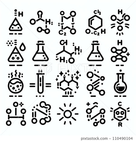 Chemical reaction flask simple design background material 110490104