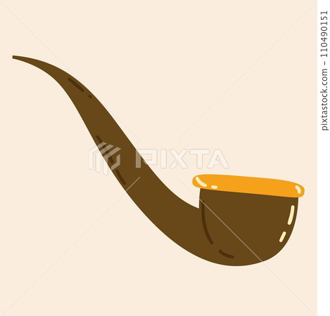 Leprechaun pipe for smoking. Element for St. Patrick's Day. Flat style vector illustration for web, print, stickers 110490151