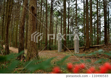 高野山町石道144町石（左）和一里石（右） 110490583