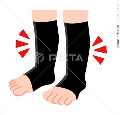 穿著壓縮打底褲的腳圖解 穿著壓縮打底褲的腳圖解 110490720