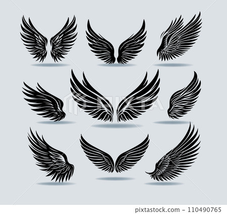 A collection of modern vector wings 110490765