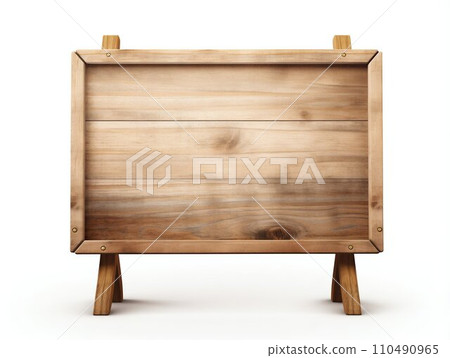 Wooden Signboard, Isolated View. Generative ai 110490965