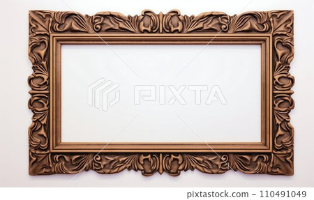 Antique Blank Photo Frame Isolated on White Background. Generative ai 110491049