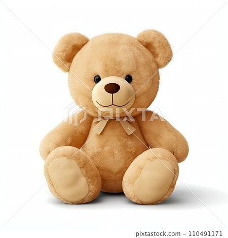 Plush Bear Isolated on White Background. Generative ai 110491171