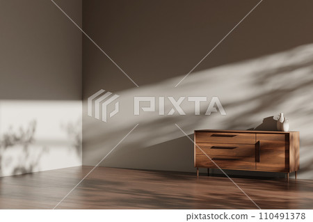 Interior with a warm atmosphere where you can enjoy calm relaxation with bright sunlight shining through. 110491378