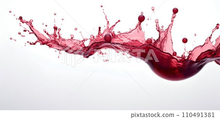 Vibrant Red Wine Splash Capturing Motion. Generative ai 110491381