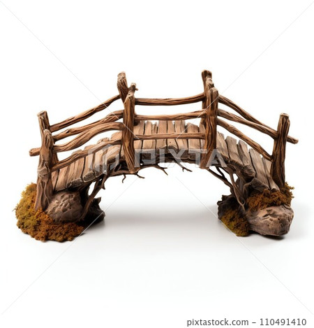 Wooden Footbridge Ready for Passage. Generative ai 110491410
