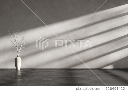 Interior with a warm atmosphere where you can enjoy calm relaxation with bright sunlight shining through. 110491412