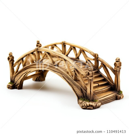 Wooden Footbridge Ready for Passage. Generative ai 110491413