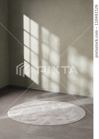 Interior with a warm atmosphere where you can enjoy calm relaxation with bright sunlight shining through. 110491526