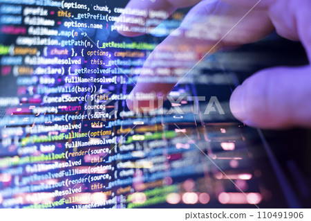 Coding background, Application development and code programming. Technology business computers concept 110491906