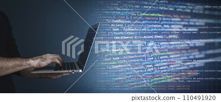 Coding background, Application development and code programming. Technology business computers concept Coding background, Application development and code programming. Technology business computers concept 110491920