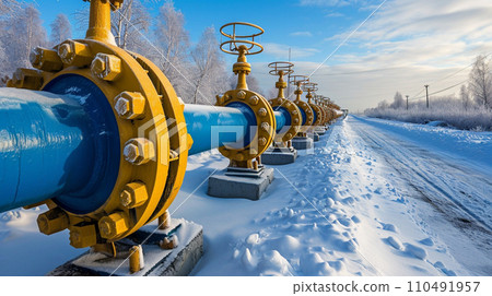 AI-generated content. Russian Oil gas pipeline. Gas industry  110491957