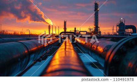 AI-generated content. Russian Oil gas pipeline. Gas industry  110491978