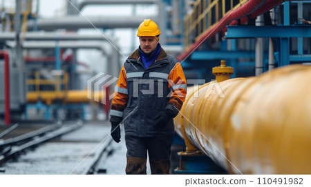 AI-generated content. Russian Oil gas pipeline. Gas industry  110491982