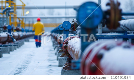 AI-generated content. Russian Oil gas pipeline. Gas industry  110491984