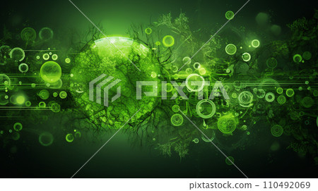 AI-generated content. Green technology abstract background 110492069