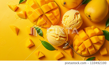 AI-generated content. Mango Ice cream 110492100