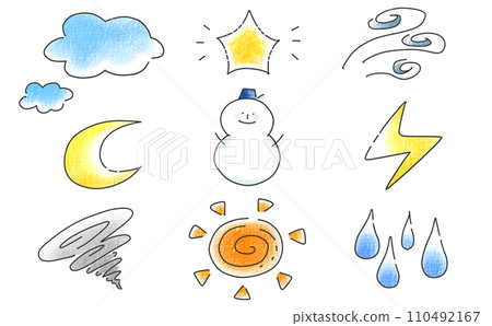 Loose simple weather set color analog style 110492167