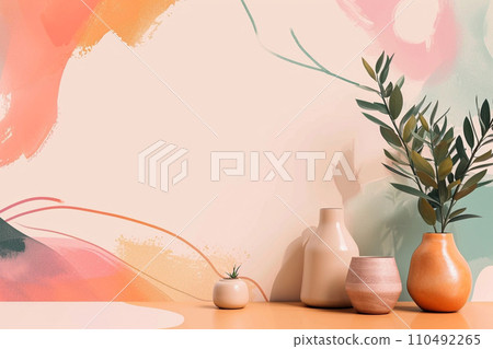AI-generated content. Abstract minimal background 110492265