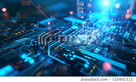 AI-generated content. Data abstract technology background  110492313