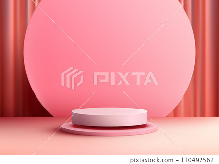 Valentine's Day Podium Display, Showcase Love and Beauty in 3D Pink Podium with Circle Backdrop and Curtain Background Valentine's Day Podium Display, Showcase Love and Beauty in 3D Pink Podium with Circle Backdrop and Curtain Background 110492562