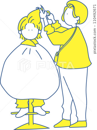 簡單插畫髮型 110492671