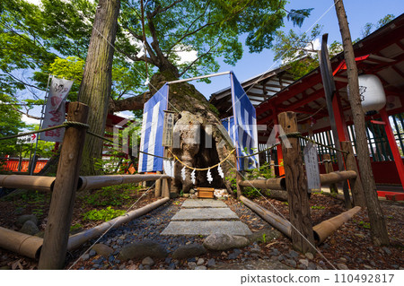 春天的長野縣上田市,日本中部的生島蘆島神社綠意盎然 春天的長野縣上田市,日本中部的生島蘆島神社綠意盎然 110492817