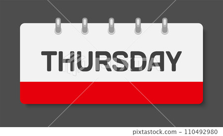 Template icon page calendar, day of week Thursday Template icon page calendar, day of week Thursday 110492980
