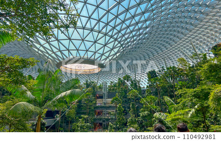 星耀樟宜機場的天花板。新加坡樟宜國際機場。 星耀樟宜機場的天花板。新加坡樟宜國際機場。 110492981