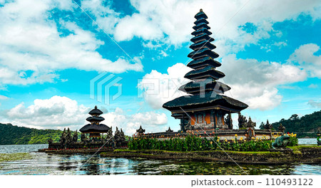 Ulun Danu Bratan Temple Indonesia Bali tourist destination Lake Bratan Ulun Danu Bratan Temple Indonesia Bali tourist destination Lake Bratan 110493122