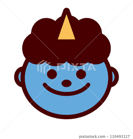 惡魔藍色惡魔節分手繪簡單插圖 110493127