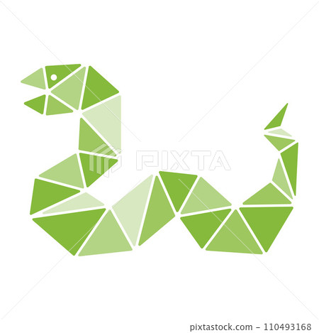 由三角形組成的蛇的插圖 110493168