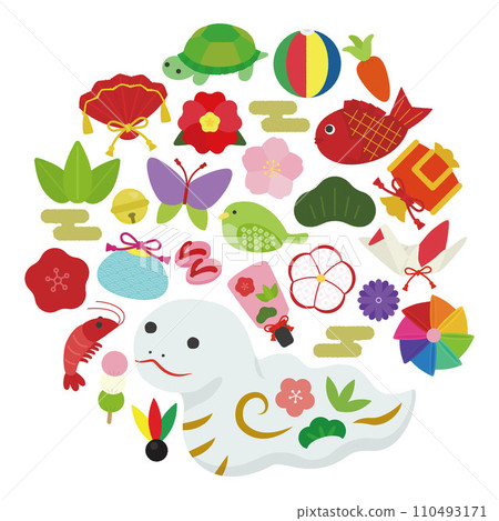 白蛇和幸運符的插圖集 110493171