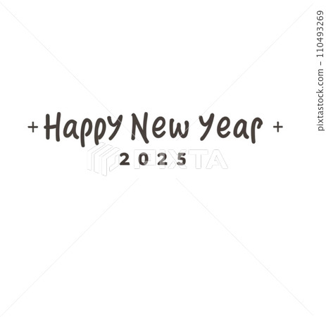 Happy New Year 2025 text design 110493269