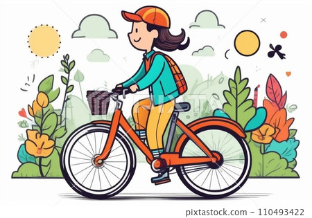 Profile shot of a boy riding a bicycle Profile shot of a boy riding a bicycle 110493422