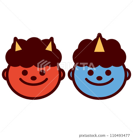 惡魔,紅色惡魔,藍色惡魔,節分,集合,手繪風格,簡單插圖 惡魔,紅色惡魔,藍色惡魔,節分,集合,手繪風格,簡單插圖 110493477