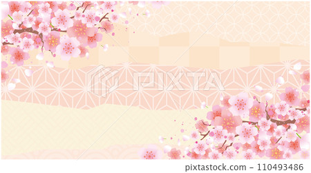 spring cherry blossom petals background 110493486