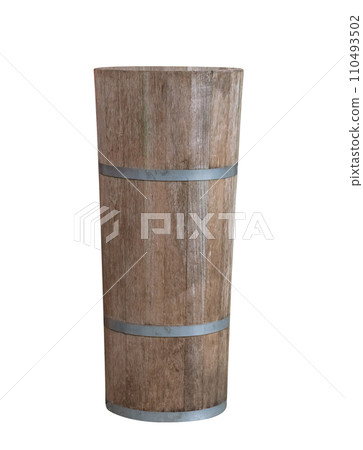 Wooden bucket isolated Wooden bucket isolated 110493502