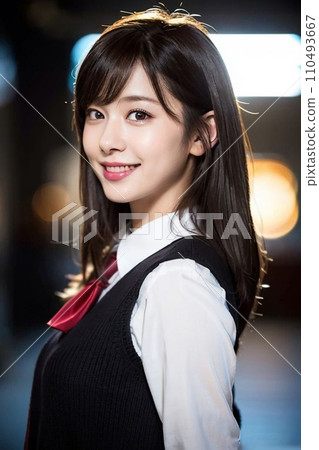 穿著制服的高中女生轉身(AI 生成圖像) 穿著制服的高中女生轉身(AI 生成圖像) 110493667