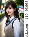 High school girl turning around (AI generated image) 110493668
