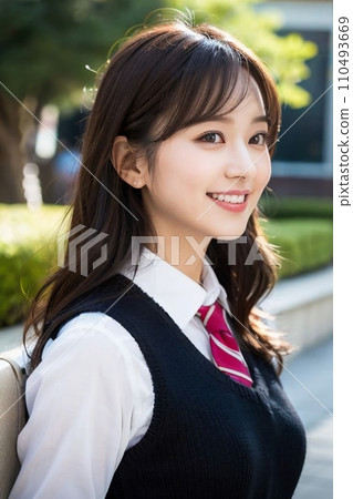 上學的高中女生(AI 生成圖像) 上學的高中女生(AI 生成圖像) 110493669